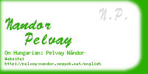 nandor pelvay business card